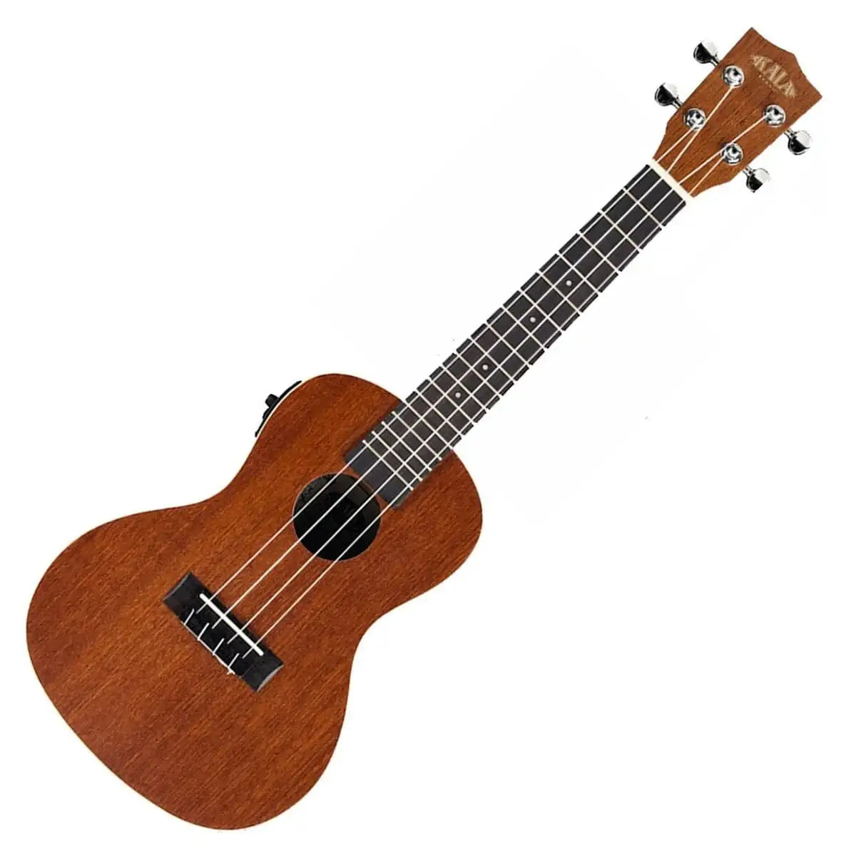 Wooden ukulele on a white background