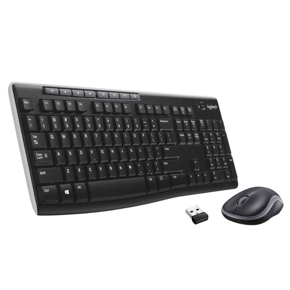 Logitech MK270 Wireless Keyboard and Mouse -Black (DEMO, NO WARRANTY)