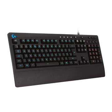 Gaming keyboard with RGB lighting on a white background