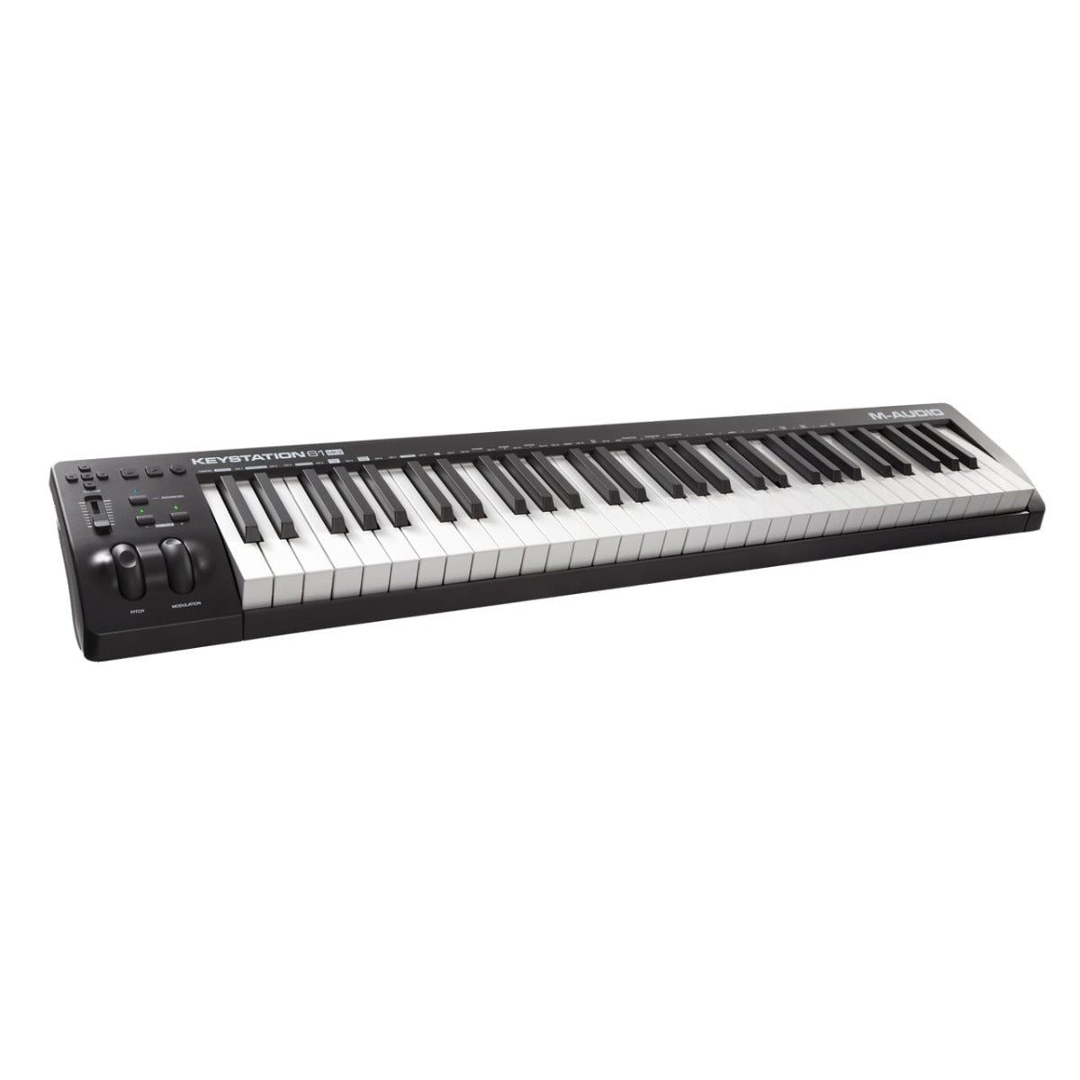 Black and white keyboard controller on a white background