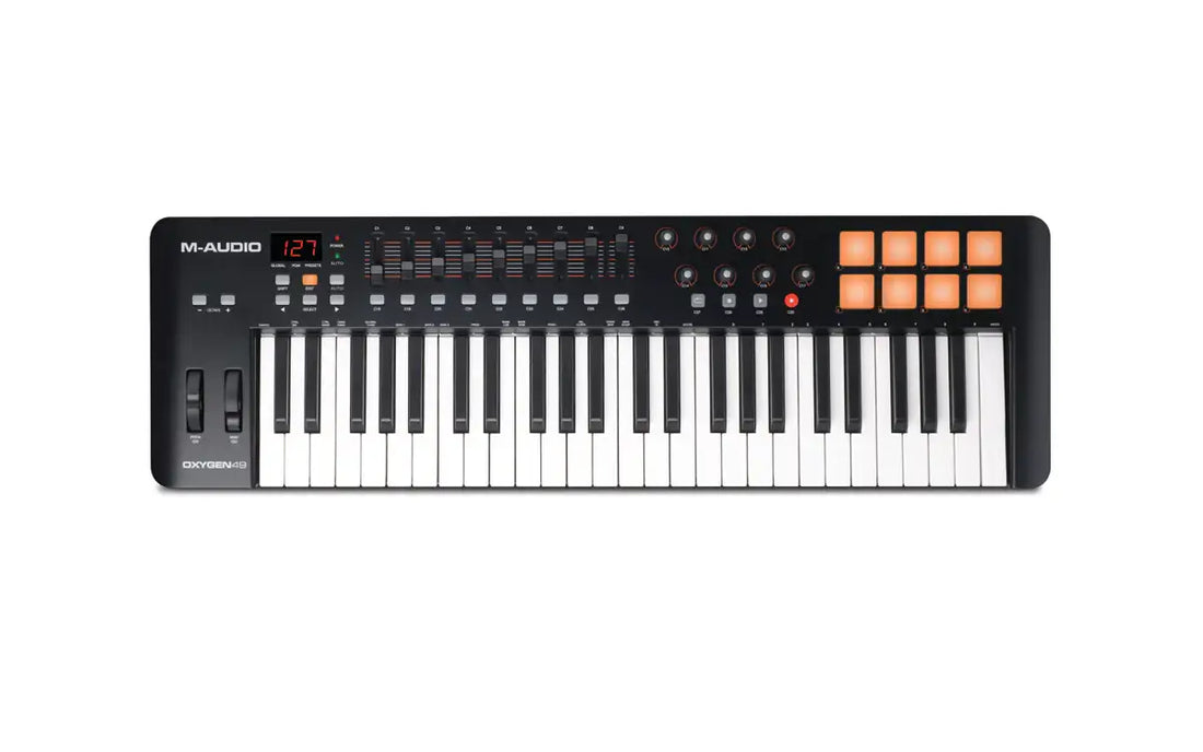 M-Audio keyboard controller on a white background