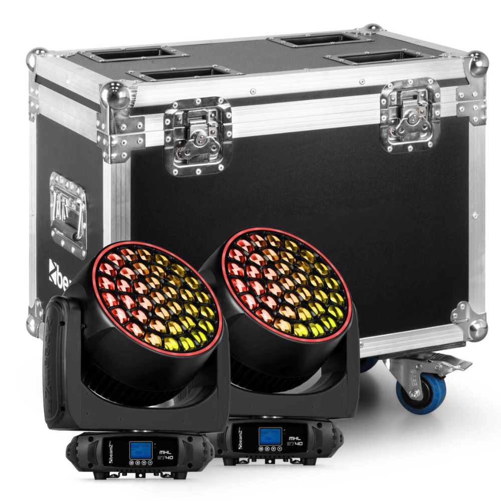 Beamz Pro MHL3740 LED Wash Moving Head with Zoom [2 IN A FLIGHTCASE]