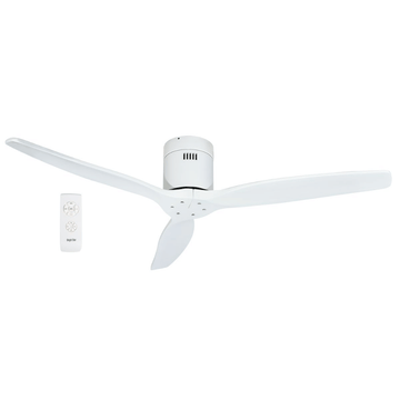Matt White Ceiling Fan With Solid Wooden Blades (SECONDHAND, NO WARRANTY)