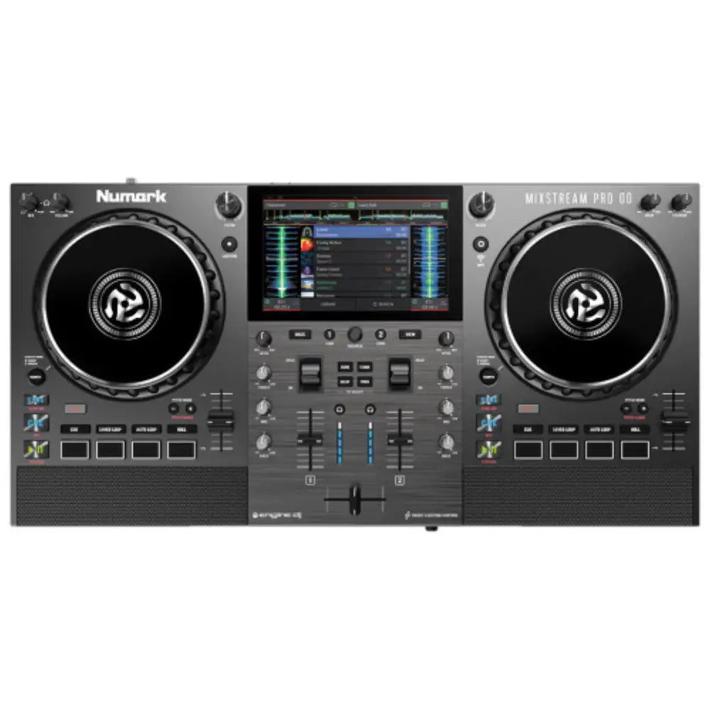 DJ controller with Numark branding on a white background