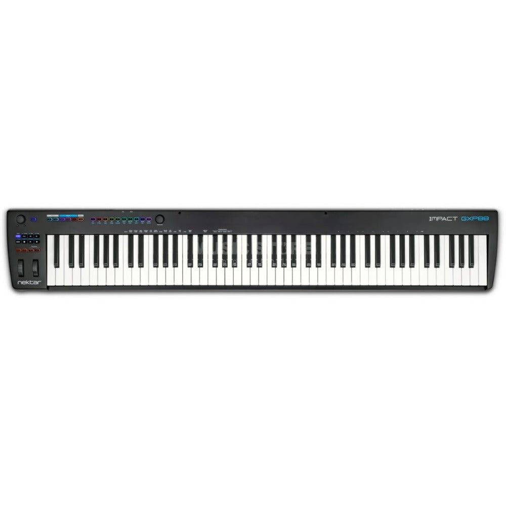Keyboard with control panel on a white background