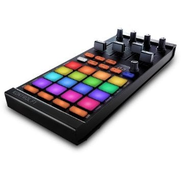 Music controller with colorful pads on a white background