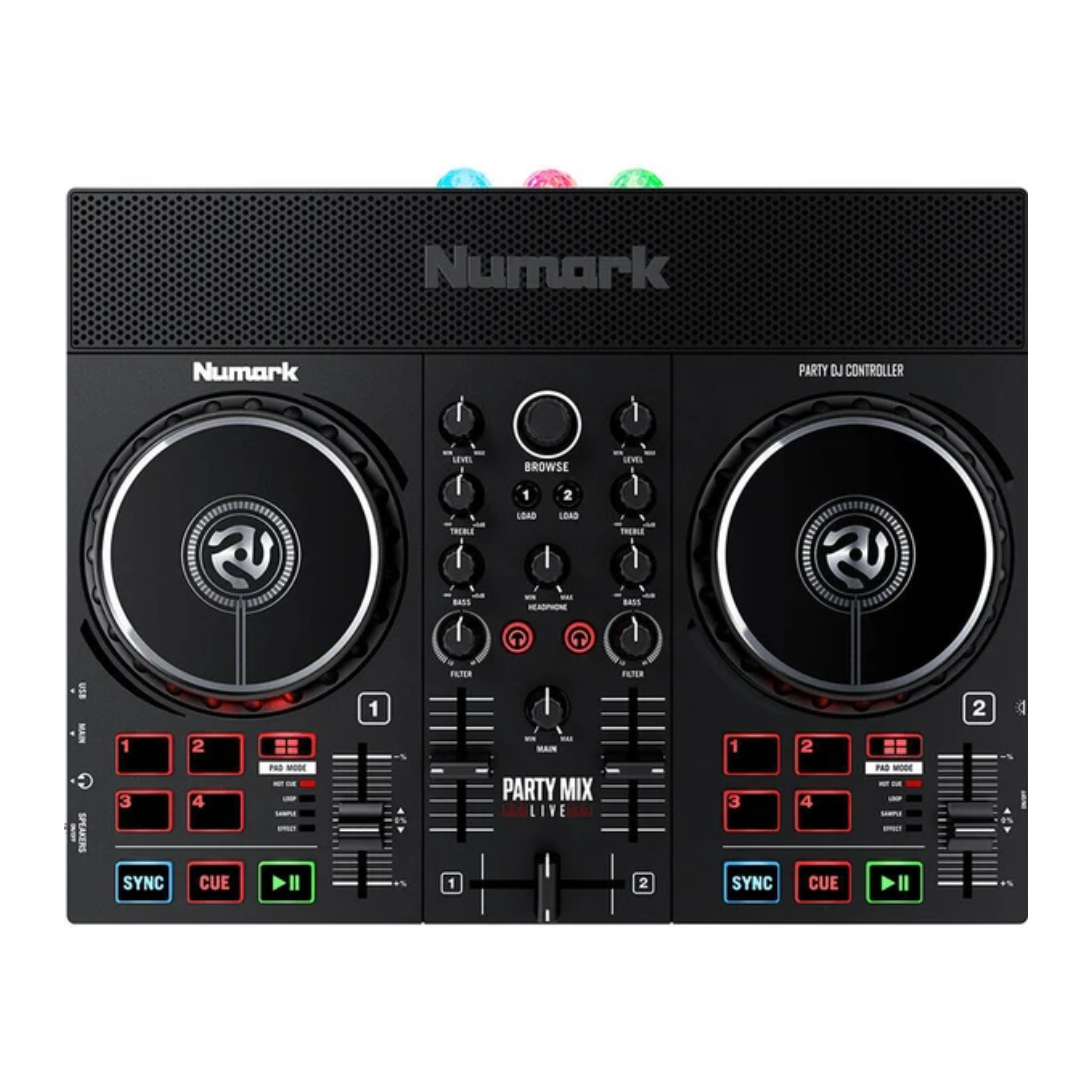 Numark Partymix Live - DJ Controller with Built-In Light Show and Speakers