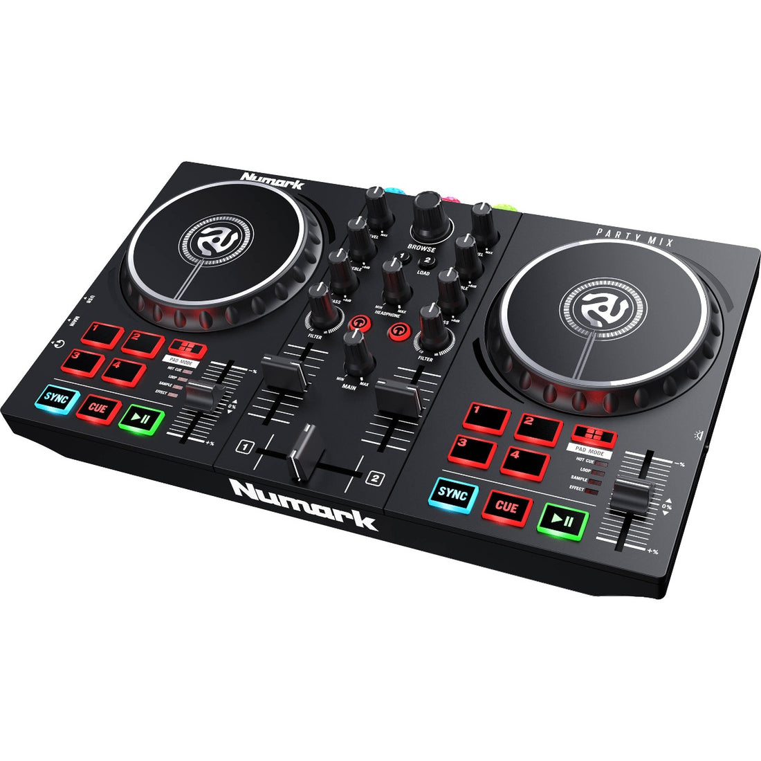 Numark DJ controller on a white background