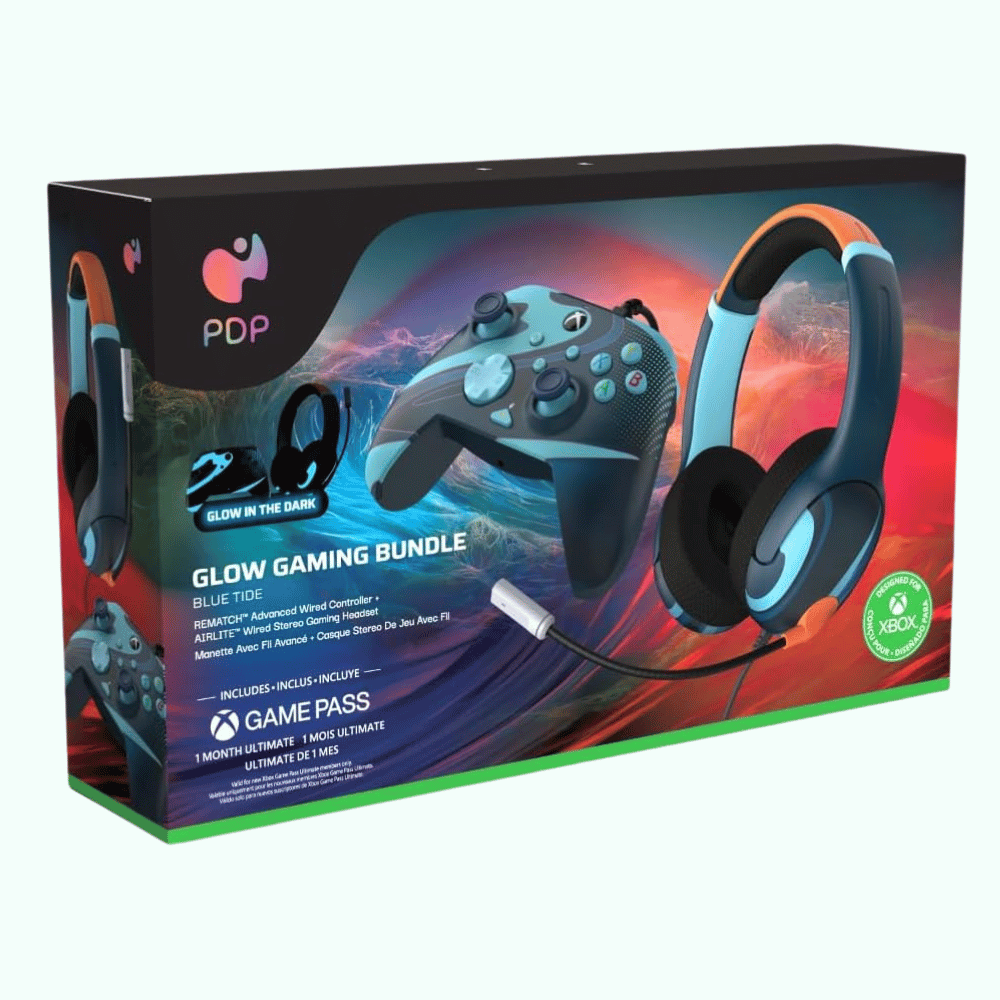 PDP Rematch Controller Airlite Wired Headset Bundle Blue (DEMO, OPEN BOX, NO WARRANTY)