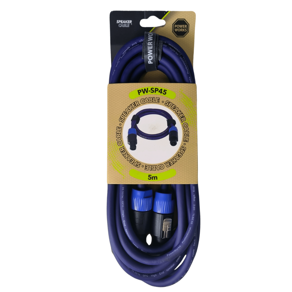 PowerWorks PW-SP45 5M Speakon-to-Speakon Cable