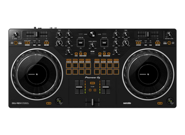 Pioneer DJ controller with two large circular knobs on a white background