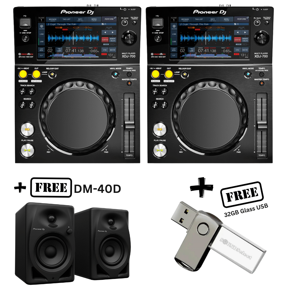 Pioneer XDJ700 - PAIR (FREE PIONEER DM-40D & 32GB USB)