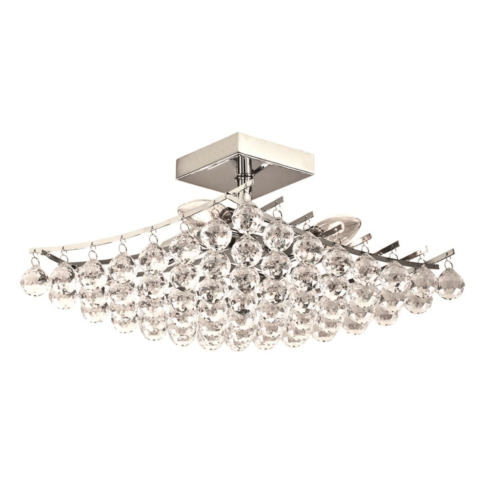 Polished Chrome Ceiling Fitting with Acrylic Crystals (DEMO, OPEN BOX, NO WARRANTY)