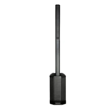 Black outdoor umbrella stand on a white background