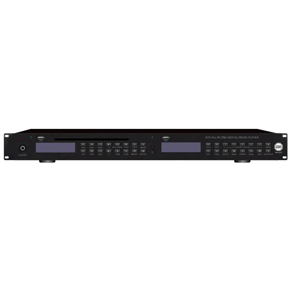 Black electronic equipment on a white background