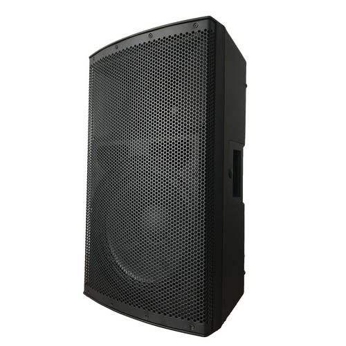 Black speaker on a white background