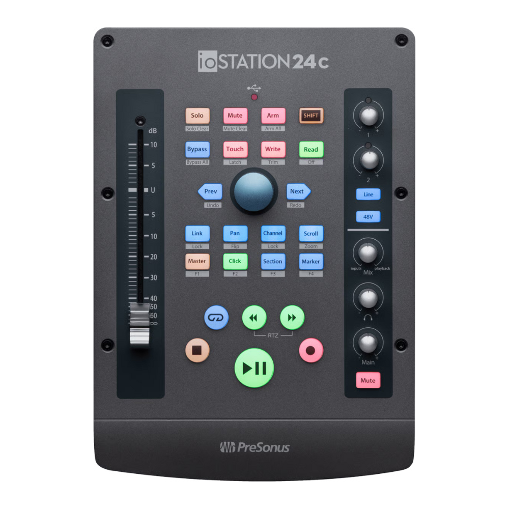 PreSonus iQStation24c audio control surface on a white background