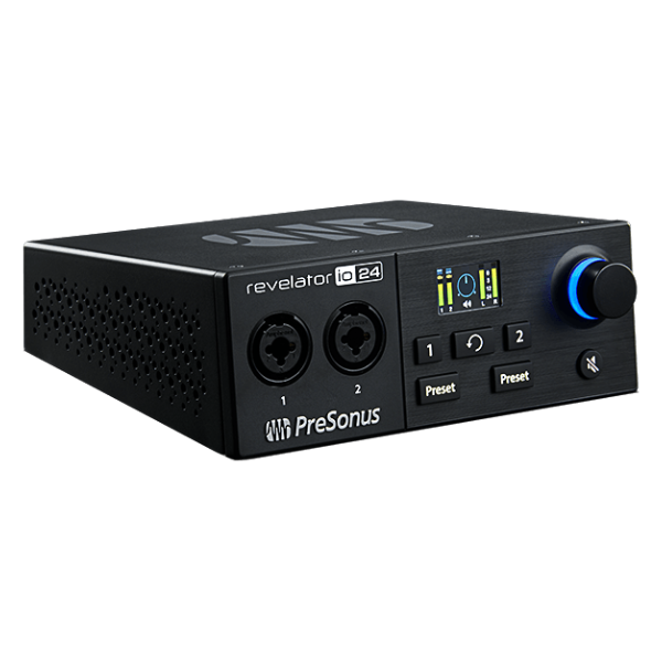 PreSonus Revelator io24 audio interface on a white background