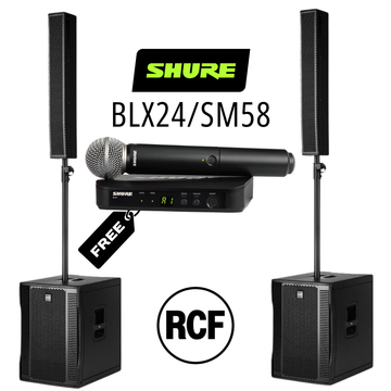 RCF EVOX 12 (PAIR) with FREE Shure BLX24 SM58