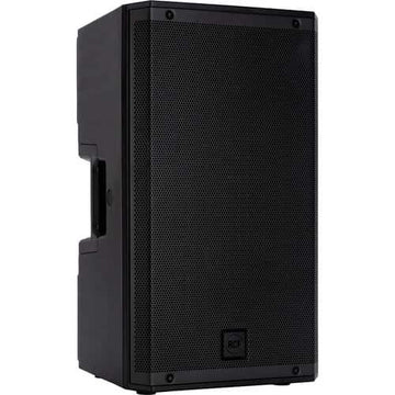 Black speaker on a white background