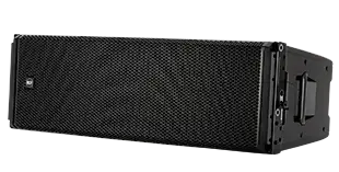 Black speaker on a white background