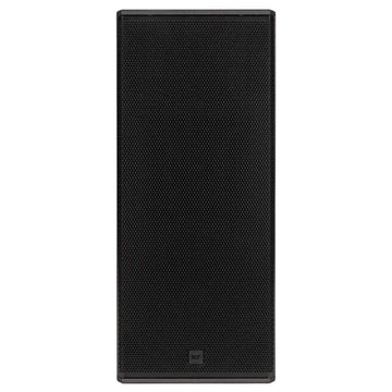 Black speaker on a white background