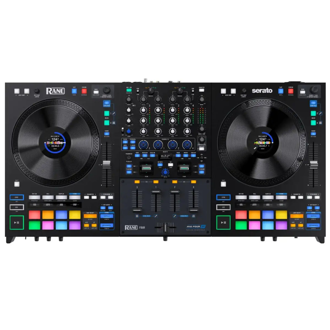 DJ controller with Rane logo and Serato branding on a white background