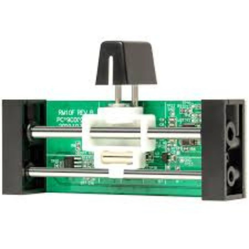 Electronic component with a green circuit board on a white background