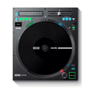 Rane Twelve混音器DJ控制器，带有Serato标志，放在白色背景上