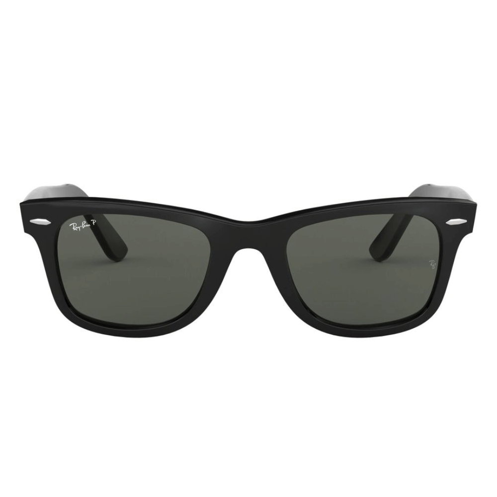 Black sunglasses with a white background