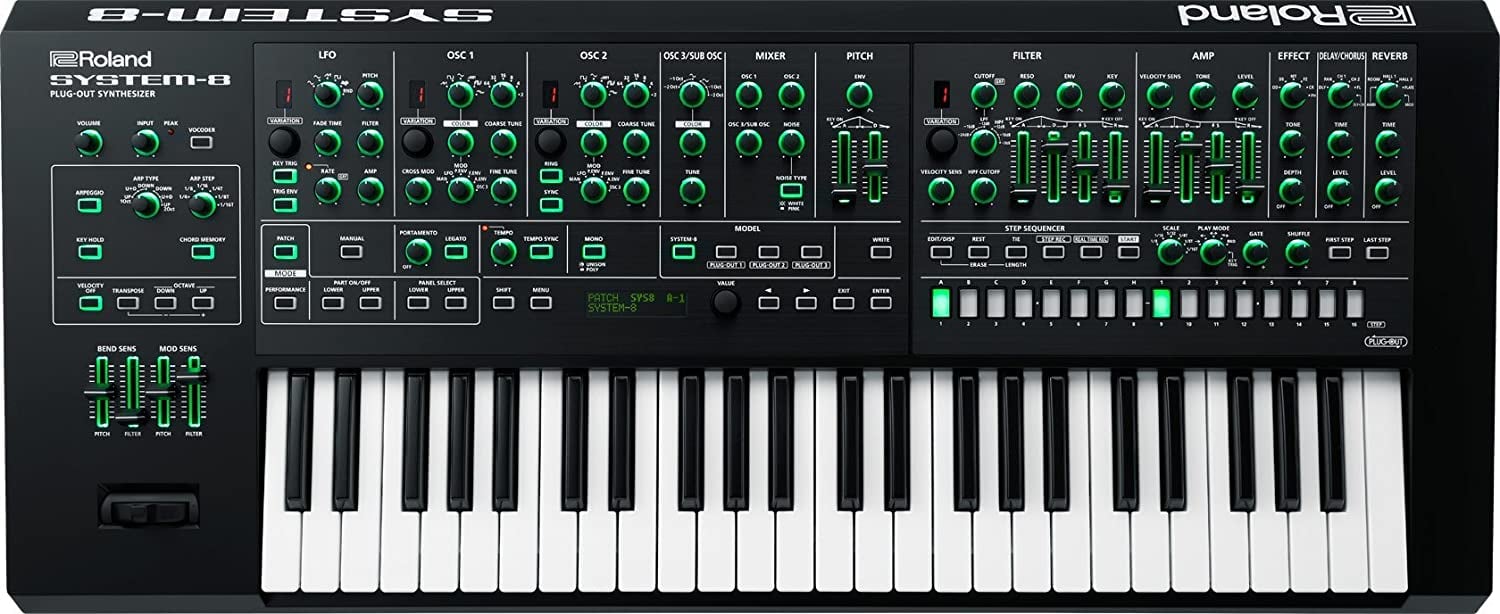 Roland System-6 synthesizer with keyboard and control panel