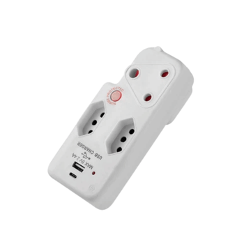 SWITCHED 3 Way Medium Surge adaptor with type C + USB - White (DEMO, OPEN BOX, NO WARRANTY)