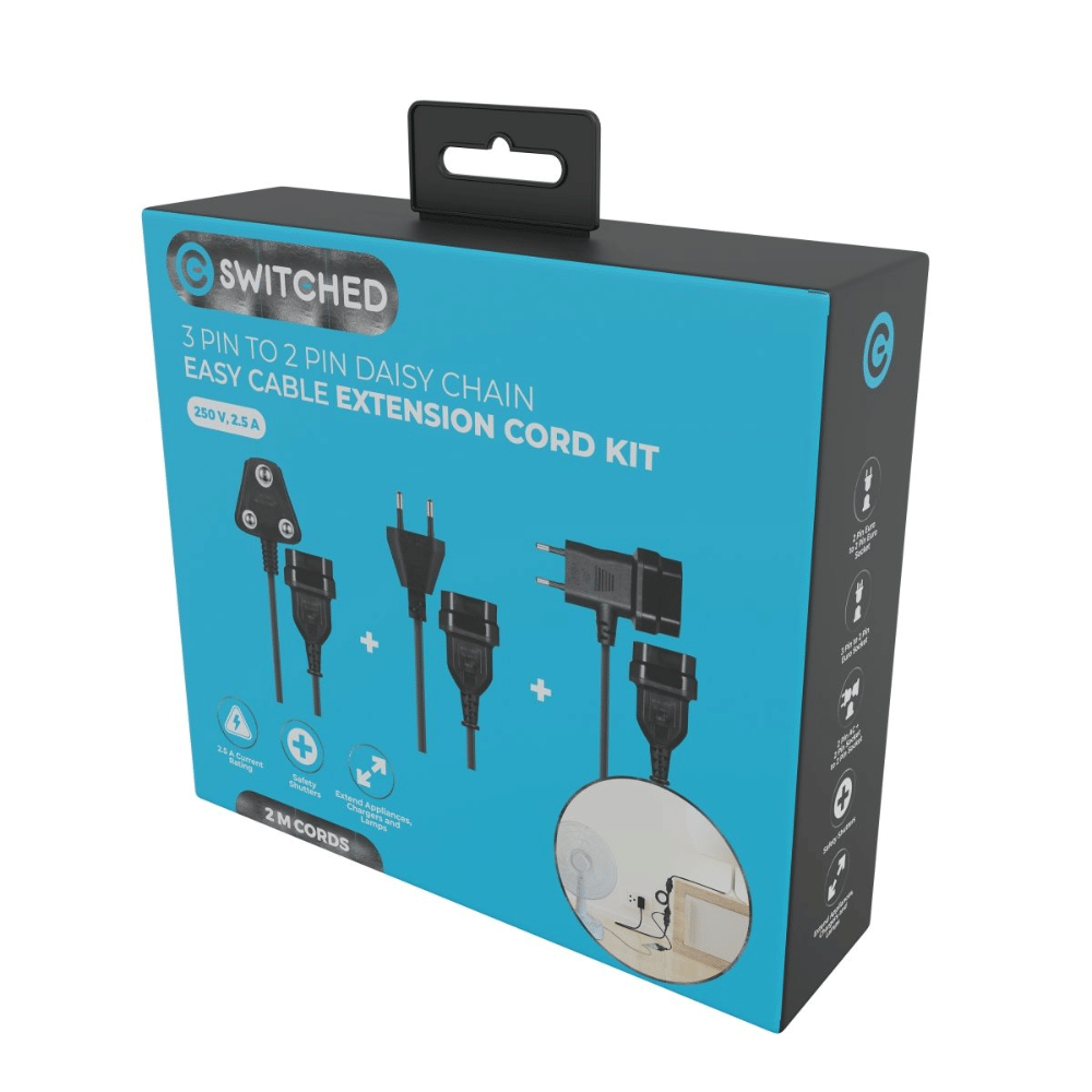 SWITCHED Easy Cable Extender Daisy Chain Kit 6M Total - Black SWD-8513-BK
