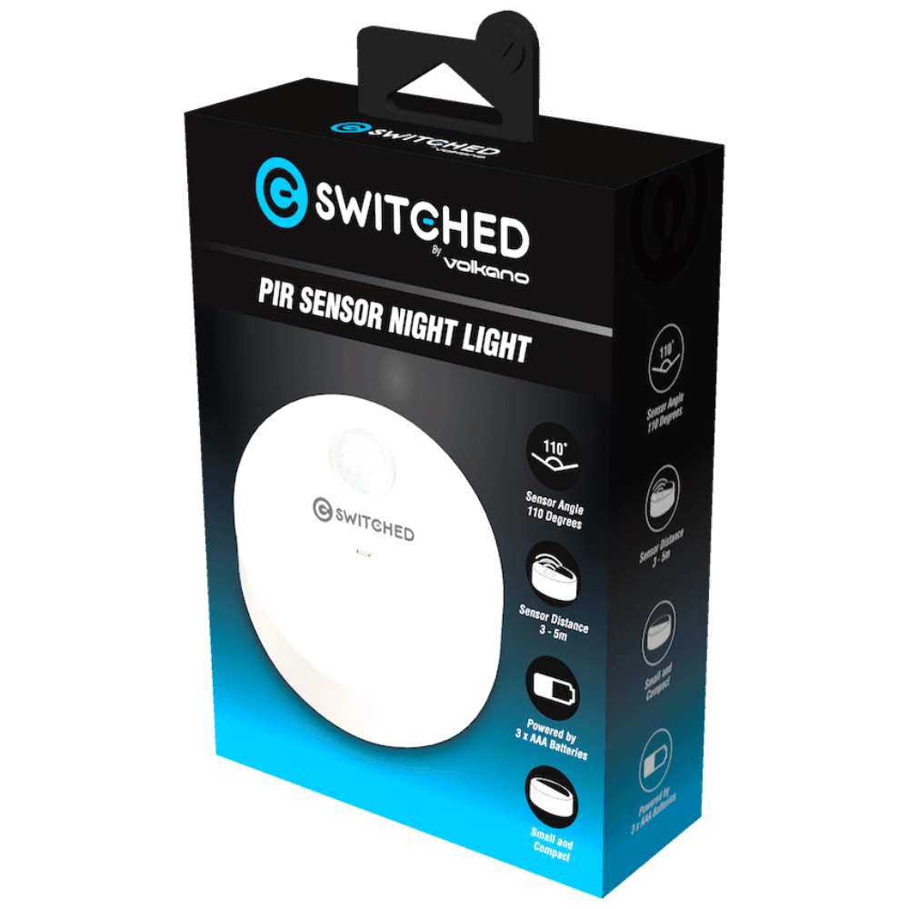 SWITCHED PIR Sensor Night Light - White  (DEMO, OPEN BOX, NO WARRANTY)