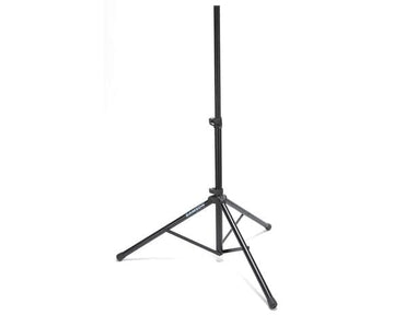 Black tripod stand on a white background