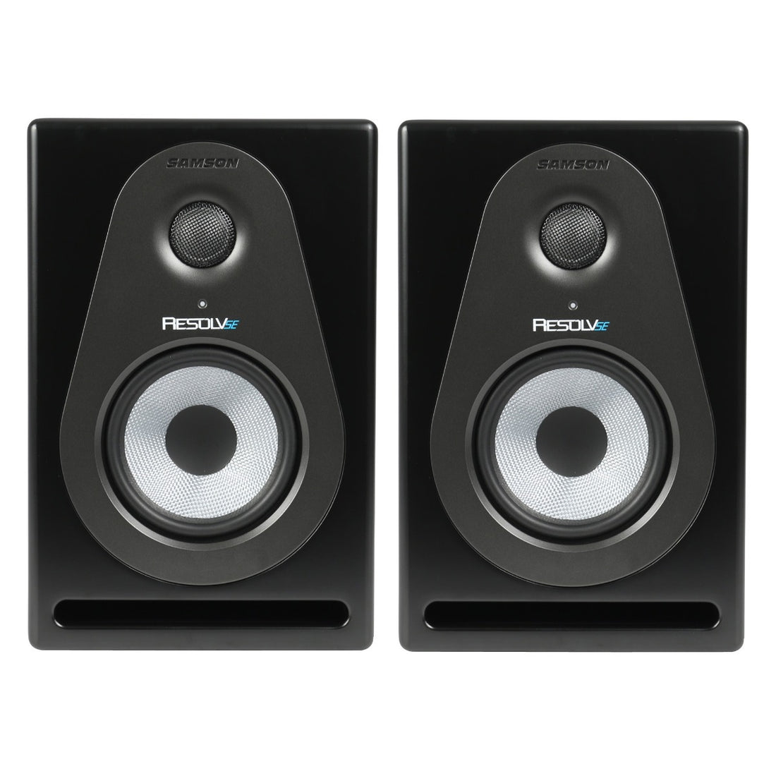 Pair of Jamison Resolv studio monitors on a white background