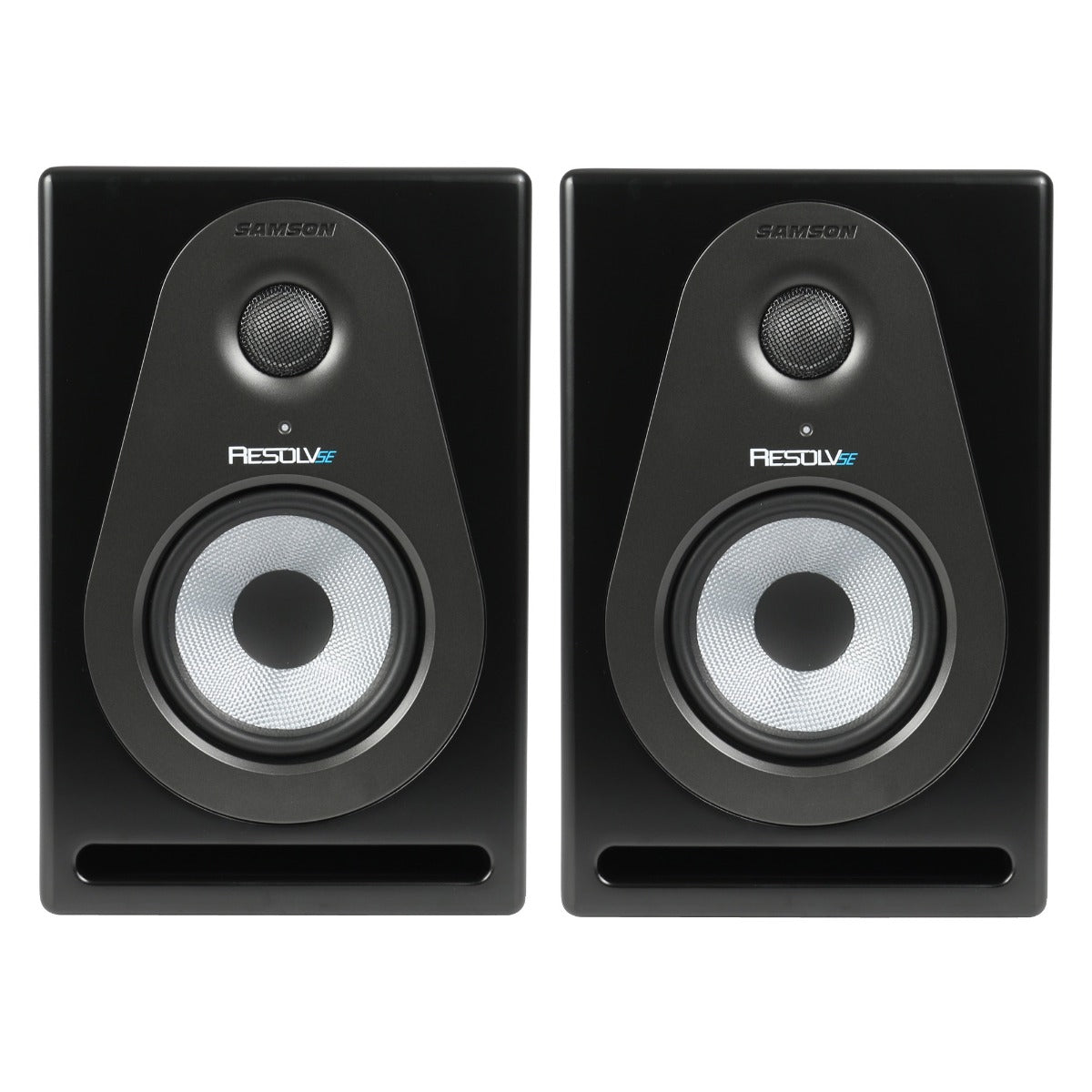 Pair of Jamison Resolv studio monitors on a white background