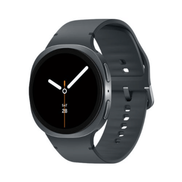 Smartwatch with a dark gray band on a white background