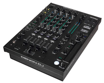 Denon DJ mixer on a white background
