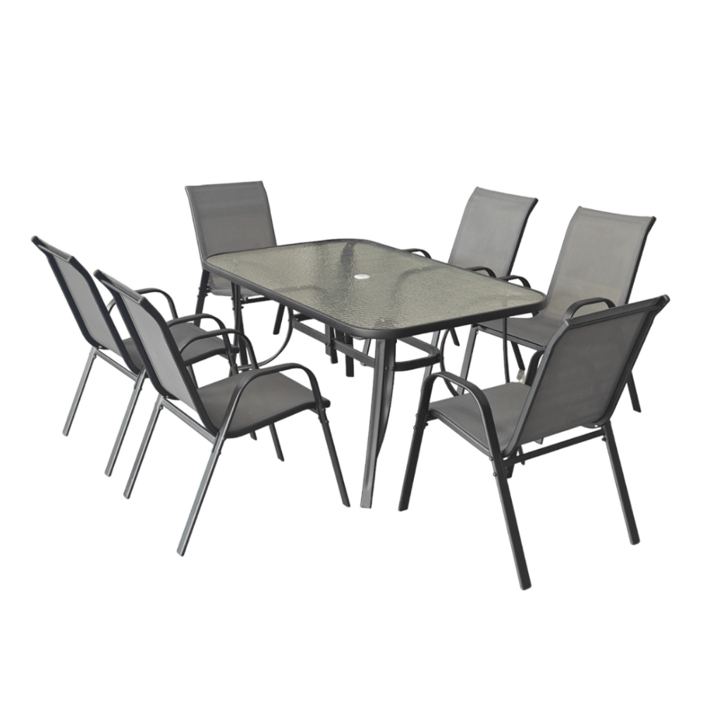 Secondhand George Mason Arabella 7 Piece Outdoor Dining Set - Charcoal