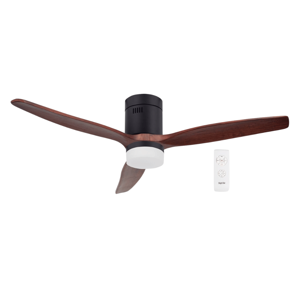 Secondhand Matt Black Ceiling Fan with Quiet Motor and LED Light - FCF077 Black