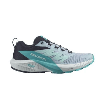 Secondhand Salomon Women s Sense Ride 5 Trail Running Shoes - CASHMERE BLUE/CARBON/PEACOCK BLUE - UK 8