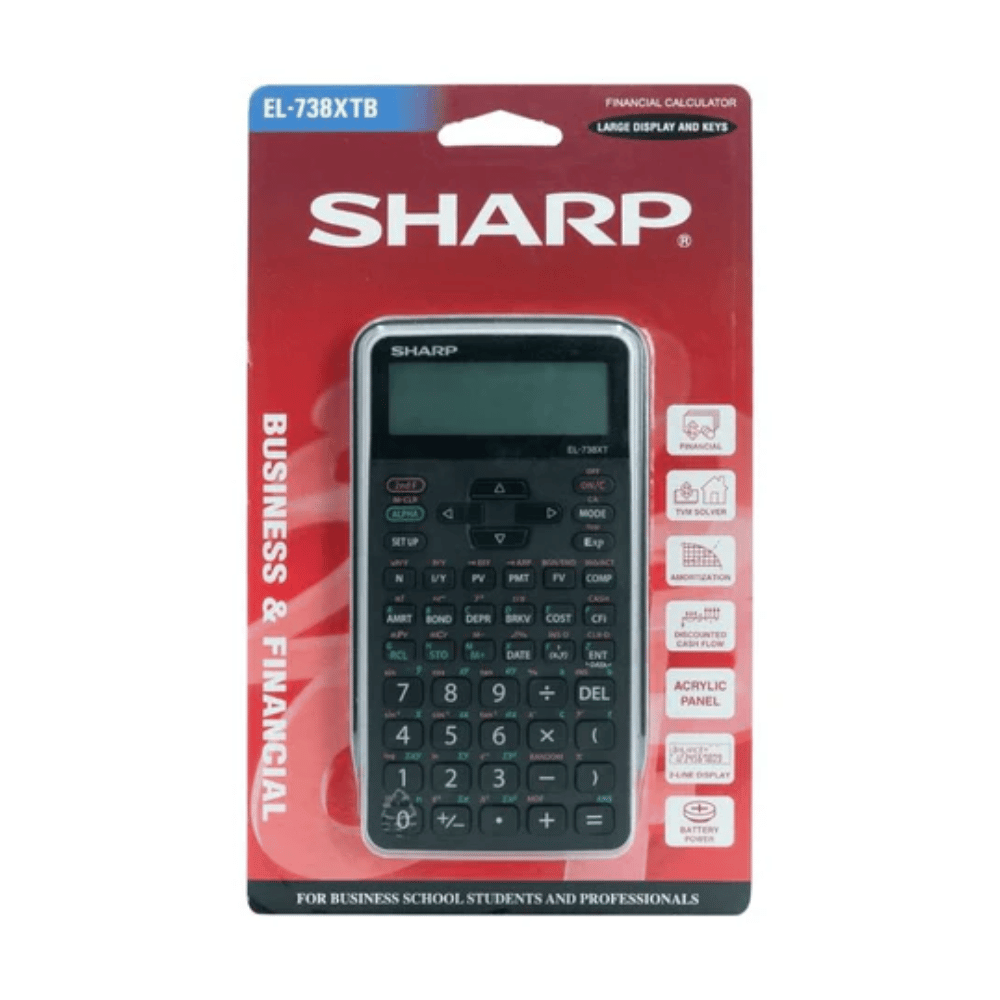 Sharp EL738XTB Advanced Financial Calculator  EL738XTB (DEMO, OPEN BOX, NO WARRANTY)