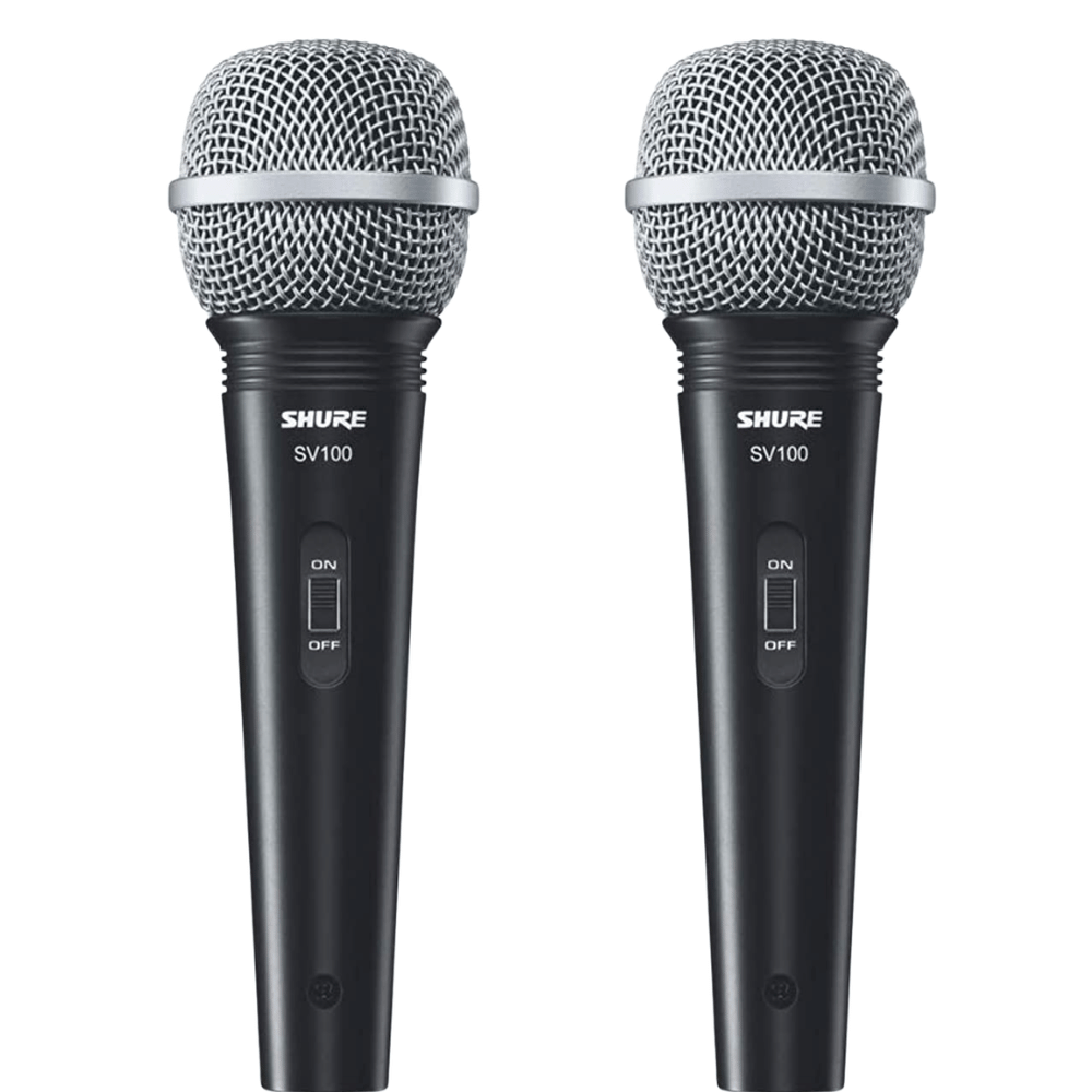 2 x Secondhand Shure SV100 Dynamic Cardioid Multi-Purpose Microphone