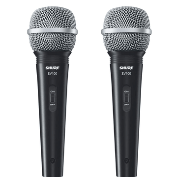 2 x Secondhand Shure SV100 Dynamic Cardioid Multi-Purpose Microphone