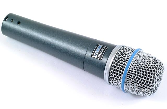 Shure microphone on a white background