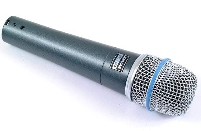 Shure microphone on a white background
