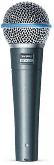 Shure Beta 58A microphone on a white background