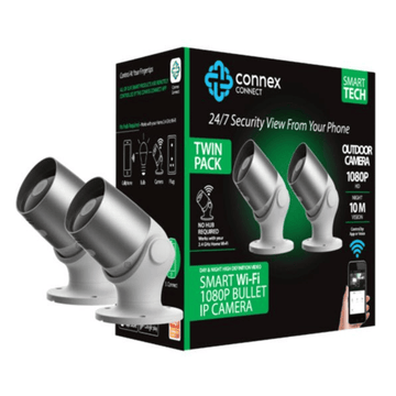 Smart WiFi 1080P Bullet IP Camera Outdoor Twin Pack CC-C1004 (DEMO, OPEN BOX, NO WARRANTY)