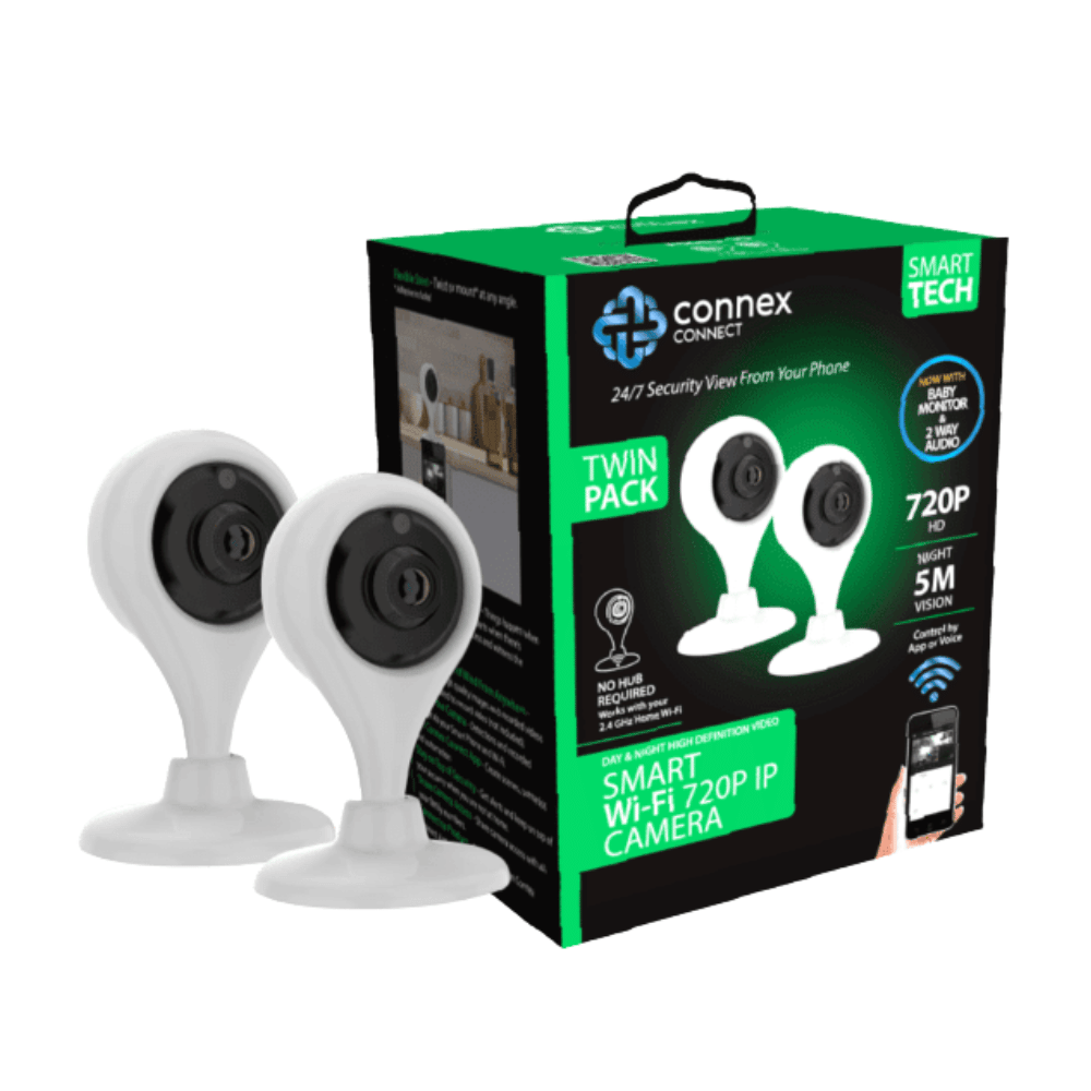 Smart WiFi 720P IP Camera Indoor Twin Pack CC-C2004 (DEMO, OPEN BOX, NO WARRANTY)
